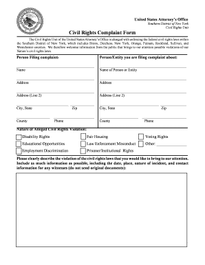 Civil Rights Complaint Form