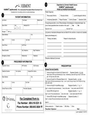 HUMIRA Prior Authorization Form