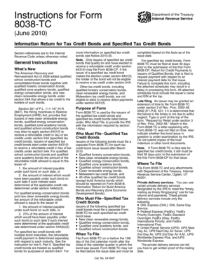 Instructions for Form 8038-TC
