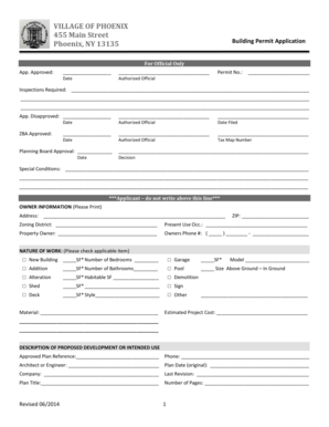 New York Building Permit Application