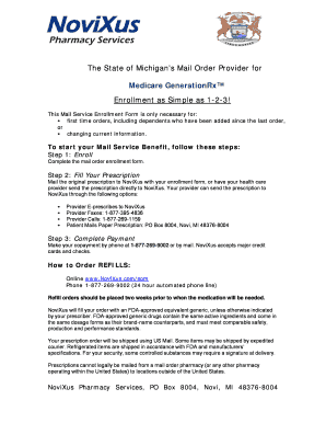 Michigan Medicare Mail Order Enrollment Form
