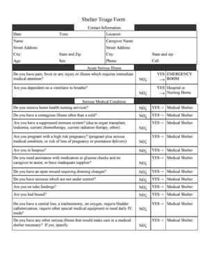 Shelter Triage Form