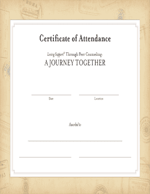 Certificate of Attendance