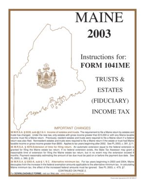 Maine Fiduciary Income Tax Form 1041ME