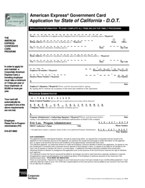 American Express Government Card Application