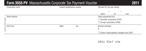 Massachusetts Corporate Tax Payment Voucher