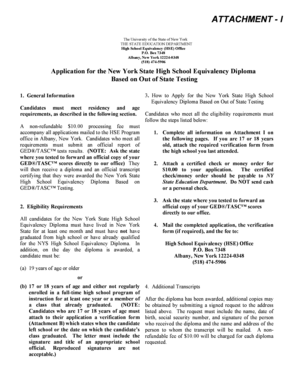 New York State High School Equivalency Diploma Application