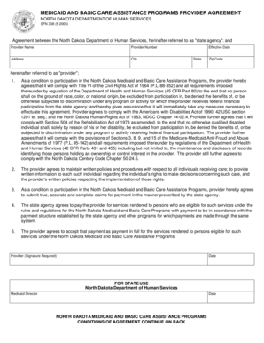North Dakota Medicaid Provider Agreement