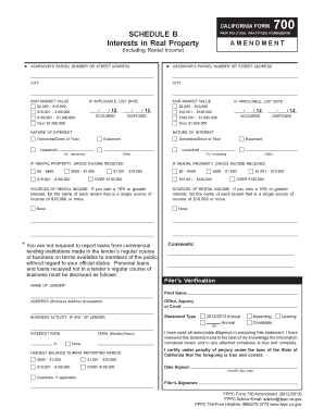 California Form 700 Amendment