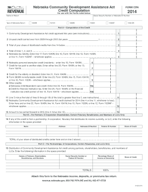 Nebraska Community Development Assistance Act Form CDN