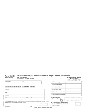 Virginia Household Annual Withholding Tax Reconciliation