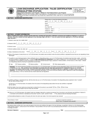 Loan Discharge Application