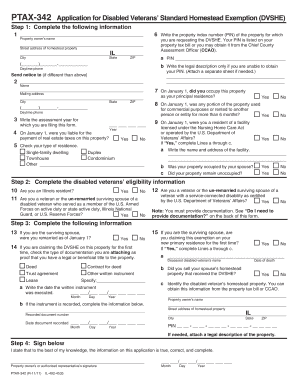Illinois Disabled Veterans' Standard Homestead Exemption Form