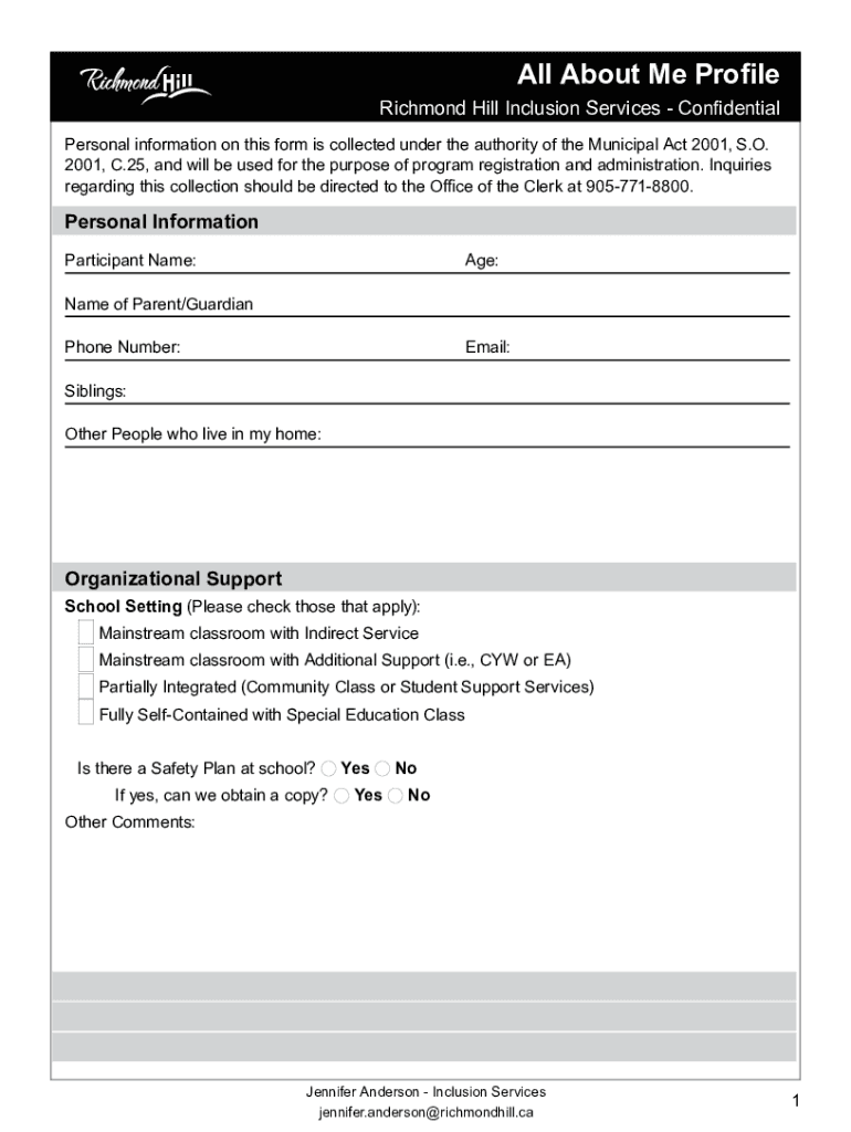Fillable Online Water Service Agreement City of Richmond Hill Fax