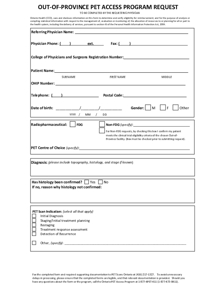 Fillable Online PET / CT Referral Form - St. Joseph's Health Care ...