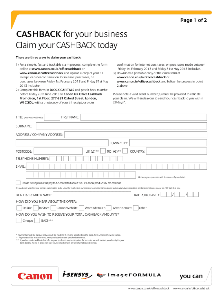 Fillable Online Get rewarded with your Costco cash back gift