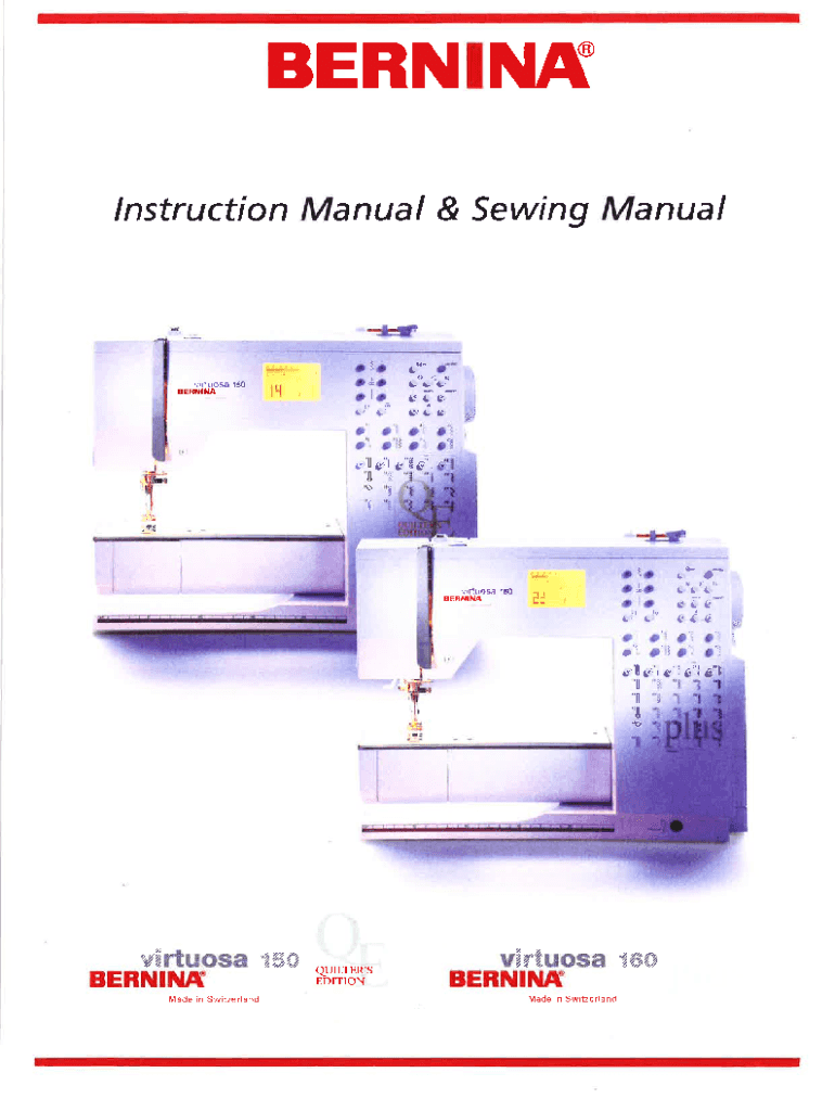 Fillable Online BERNINA Sewing Mastery Workbooks &amp; Instruction Manuals ...