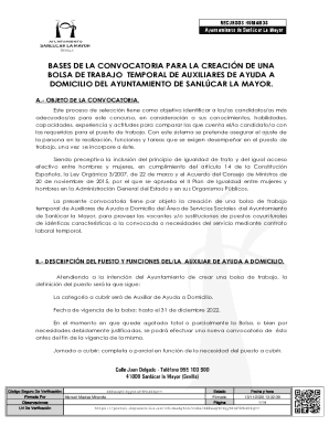 Bases de la convocatoria para la creacin de una