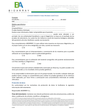 Consentimiento informado para la prueba de exoma prenatal ...