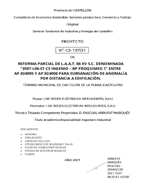 C. EXTENSIONAMIENTO LNEA R.S.B.T. L-05 CT- PLAZA MAYOR AYUNTAMIENTO N (502140104) DESDE CALLE DEL ECCE HOMO, 31 HASTA C.G.P CALLE ECCE HOMO, 28, EN VILLARREAL (CASTELLN).