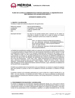 Pliego de clausulas administrativas para la adquisicion de
