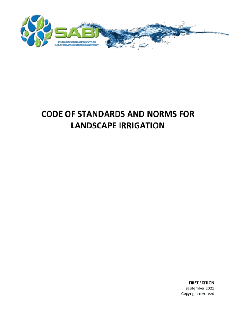 Fillable Online sabi co Code of Standards and Norms for Landscape