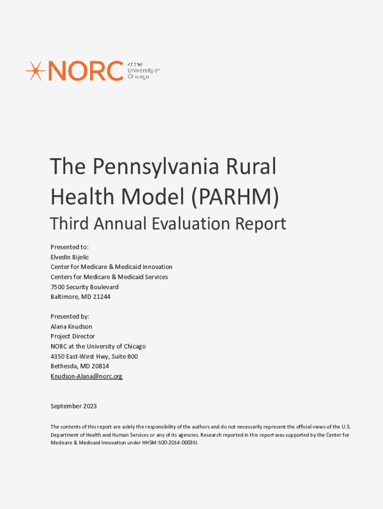 Fillable Online The Pennsylvania Rural Health Model (PARHM) First