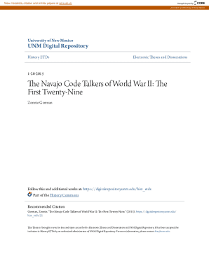 Fillable Online "The Navajo Code Talkers of World War II: The First ...