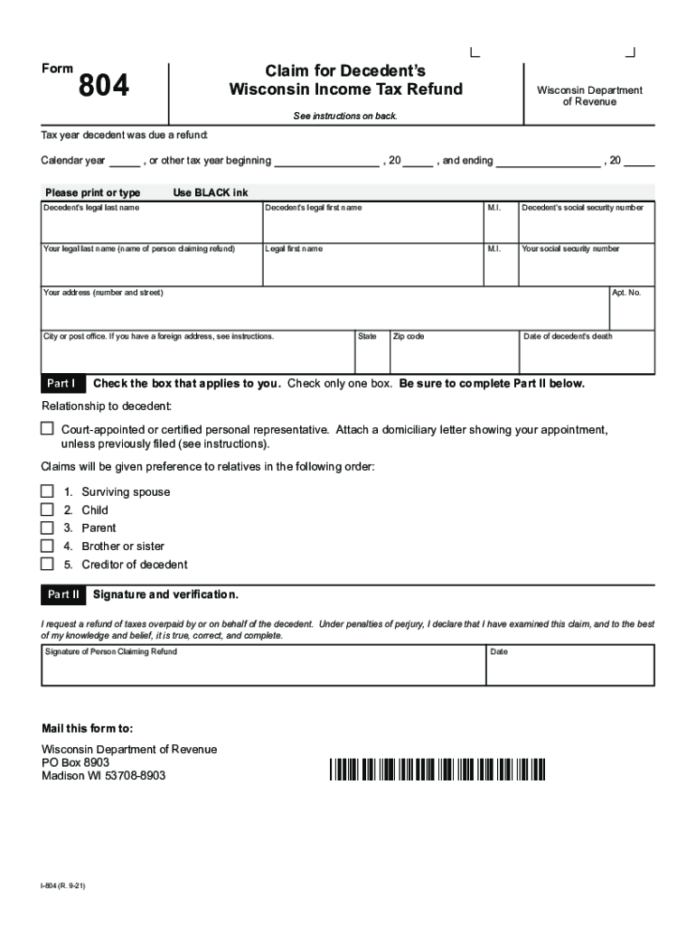 wisconsin form 804 Preview on Page 1