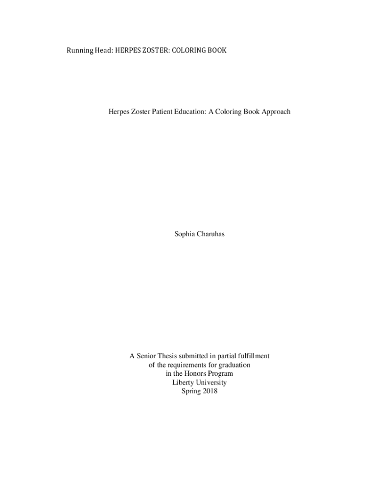 Fillable Online Herpes Zoster Patient Education A Coloring Book