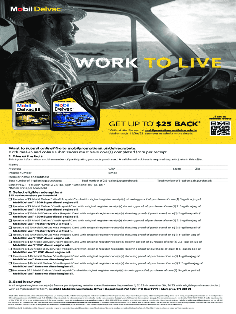 Printable Mobil Delvac Rebate