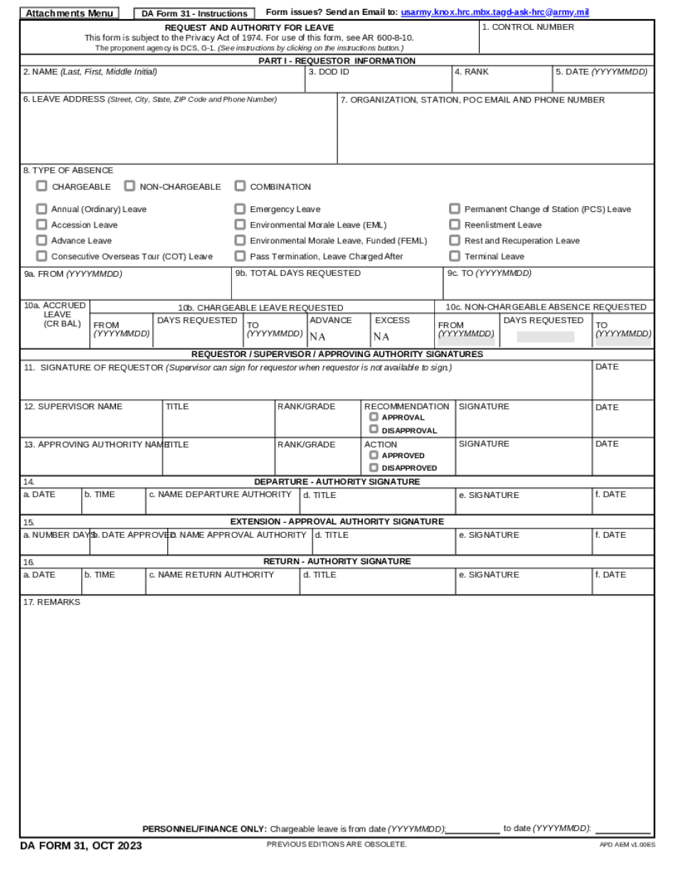 Da 31 - Fill Out And Sign Printable PDF Template | Signnow