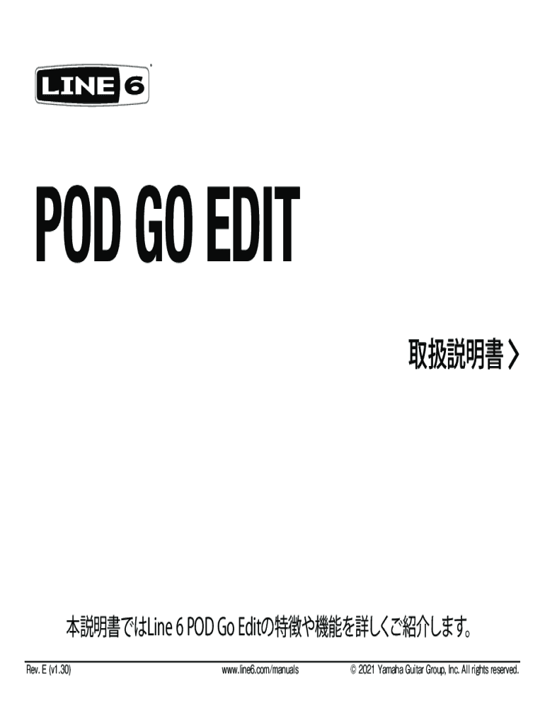 Fillable Online Line 6 POD Go/POD Go Wireless Owner's Manual Fax Email