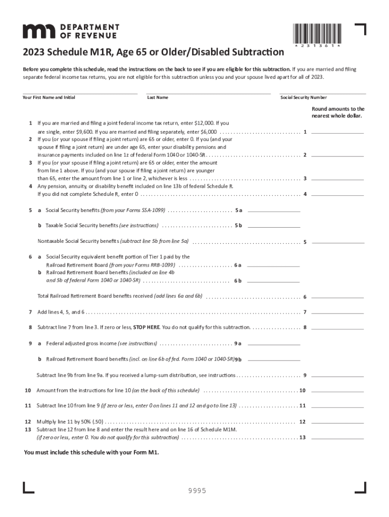 minnesota schedule m1r Preview on Page 1