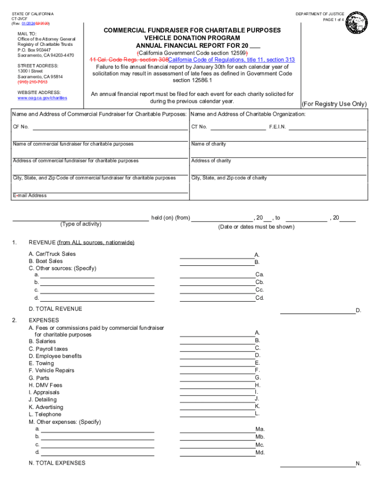 Fillable online oag ca california laws registry of charitable trusts
