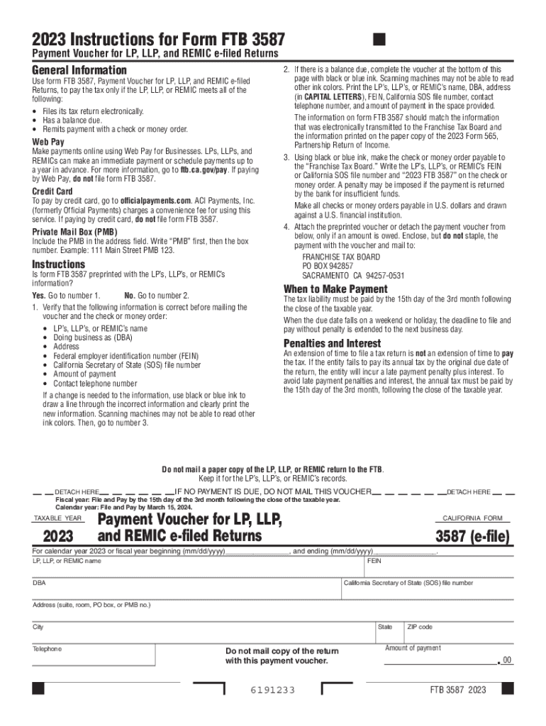 Ftb Form 3587Fill Out and Use This PDF Preview on Page 1