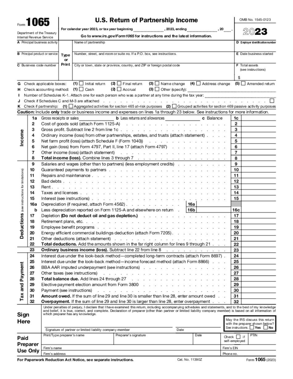 Add Notes To Form 1065
