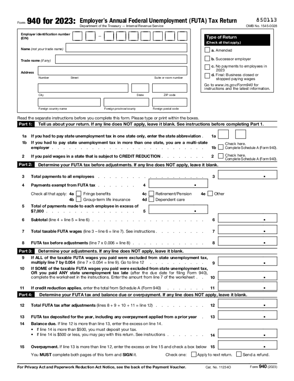 Fill In Form Tax 940