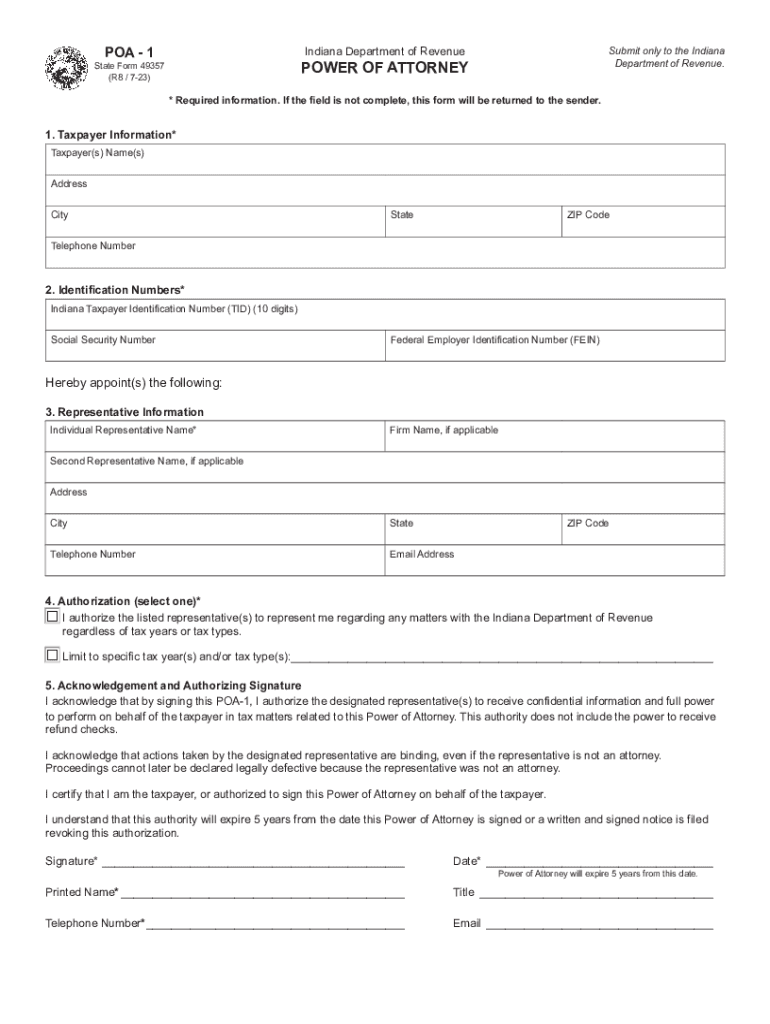 1 poa form Preview on Page 1