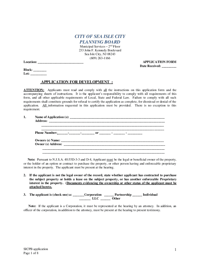 Fillable Online Zoning Board Application Forms Fax Email Print pdfFiller