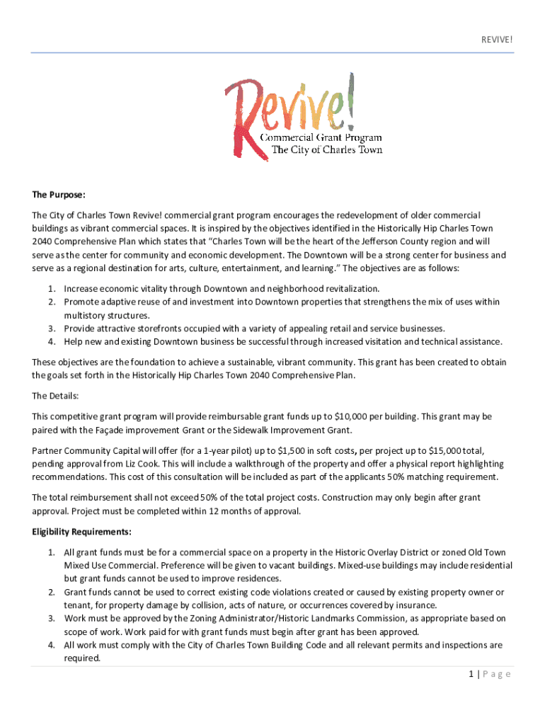 Fillable Online Revive Grant awarded to three burgeoning downtown