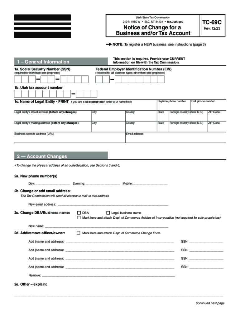 utah tc 69c form Preview on Page 1