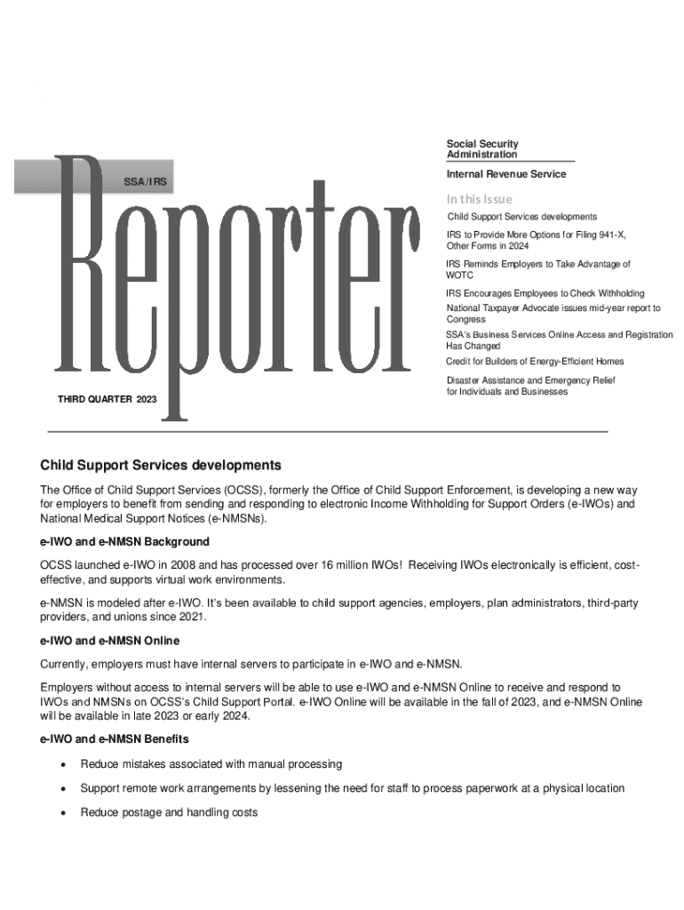 Publication 1639 (Rev 10-2023) Social Security Administration Internal Revenue Service (SSA IRS) Rep Preview on Page 1