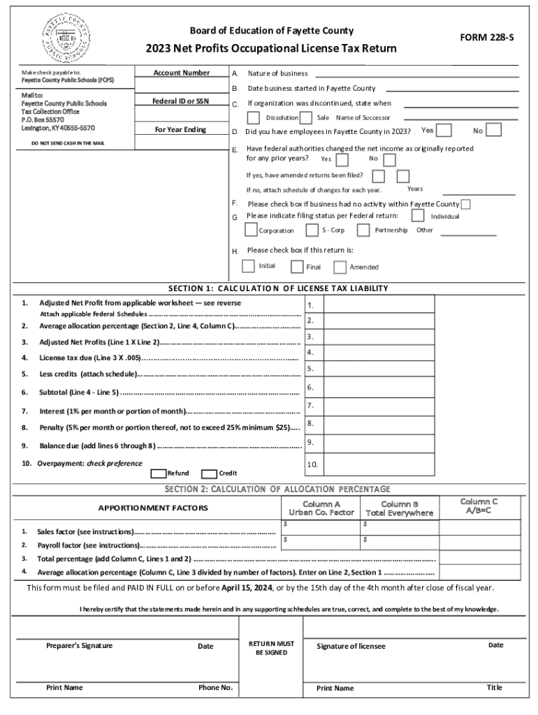 fayette county public schools occupational license Preview on Page 1