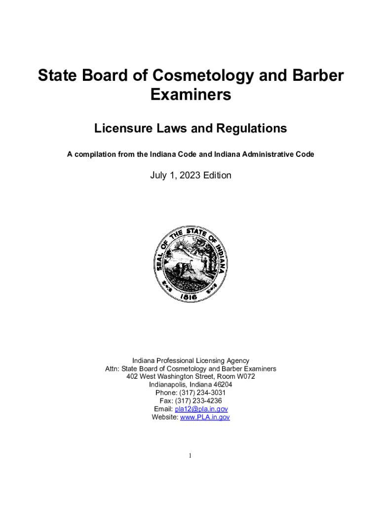 Fillable Online Board of Barbering, Cosmetology and Esthetics Laws and Rules Fax Email Print