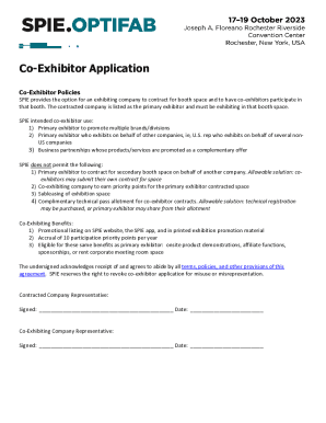 Policies for the exhibitions at SPIE Photonics West