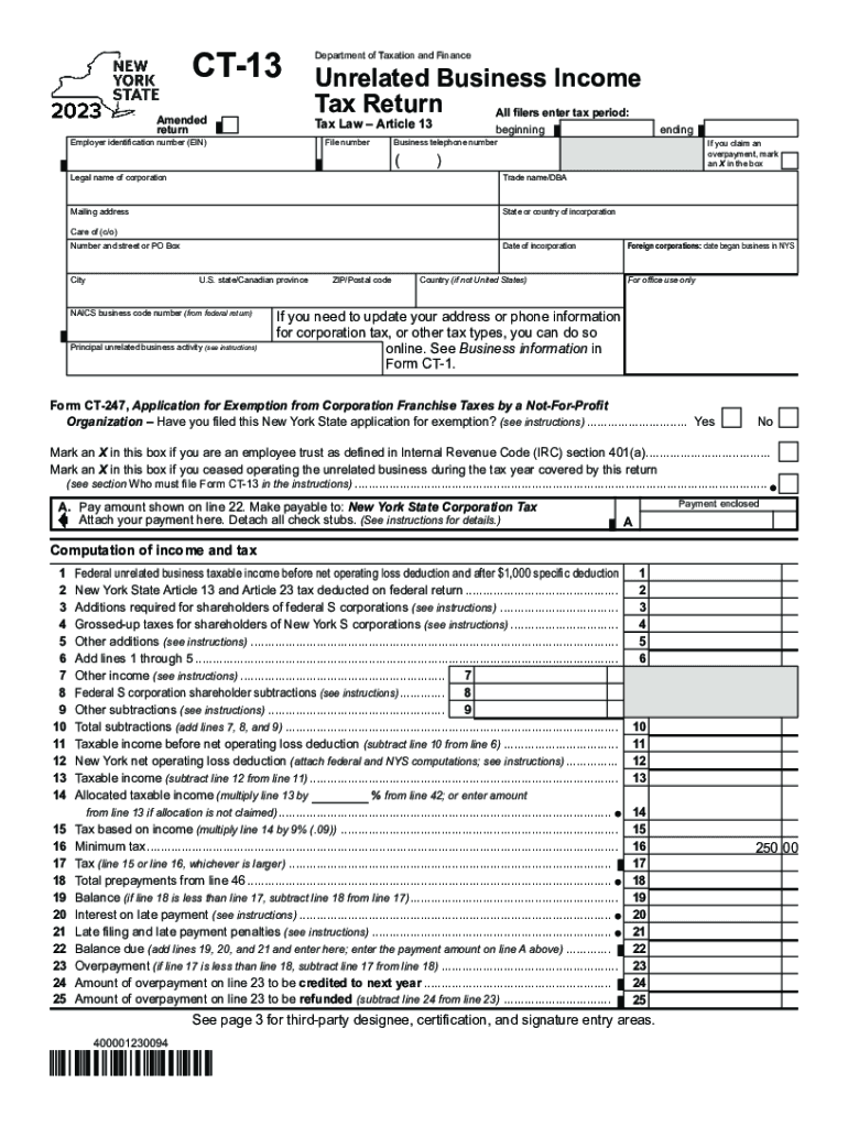 Instructions for Form CT-13 - Tax NY Preview on Page 1