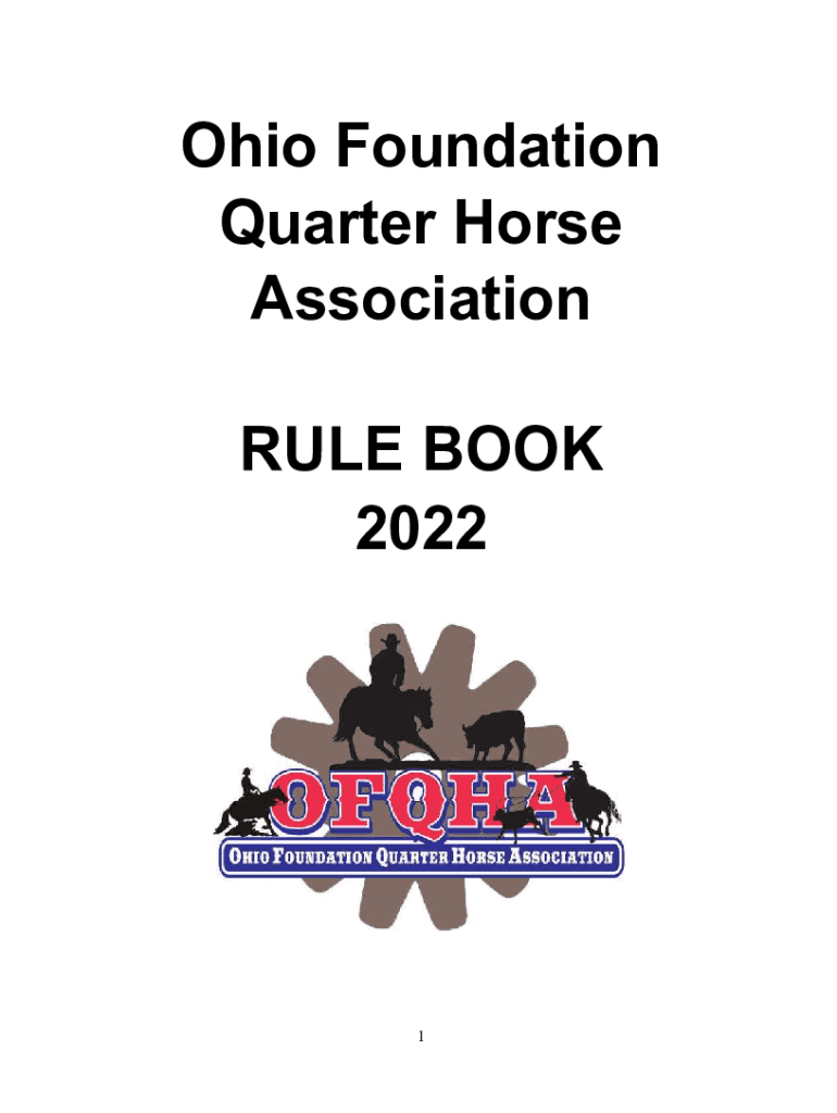 Fillable Online Ohio Foundation Quarter Horse Association RULE BOOK
