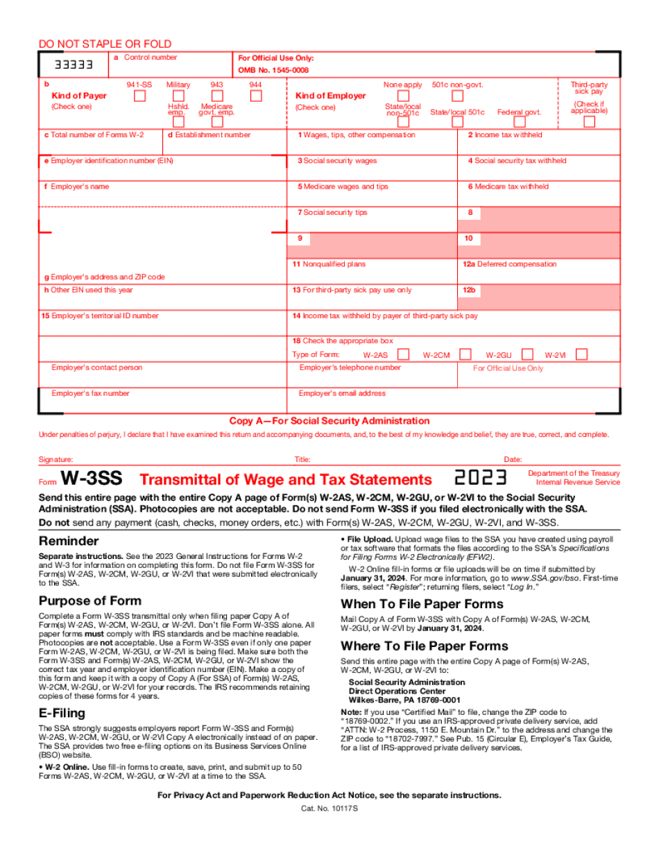 Add Notes To Form W-3SS