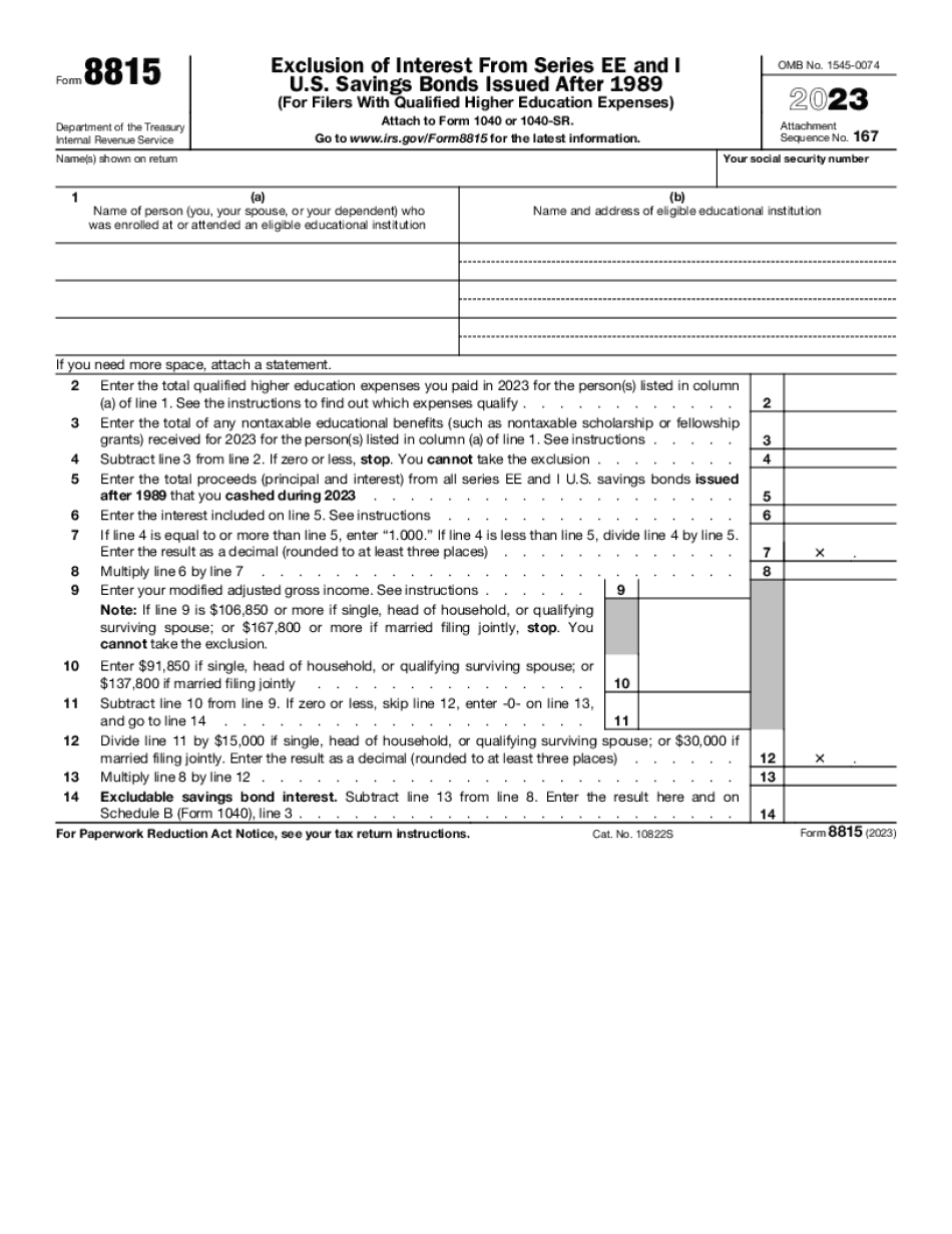 Will Form 8815 Links